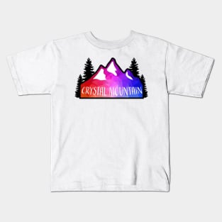 Geometric Colorful Mountain Crystal Mountain, Washington Kids T-Shirt